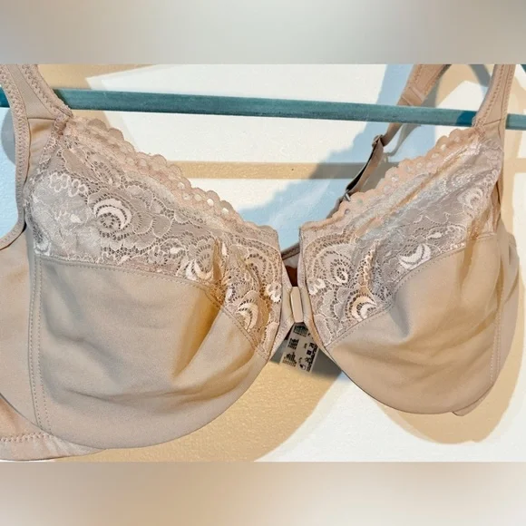 Glamorise Bra front closure underwire thick shoulder straps size 46C - Picture 2 of 6